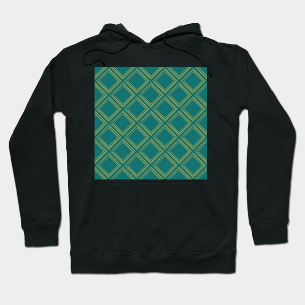 Yellow and Green Geometric Diamonds Hoodie by WalkSimplyArt